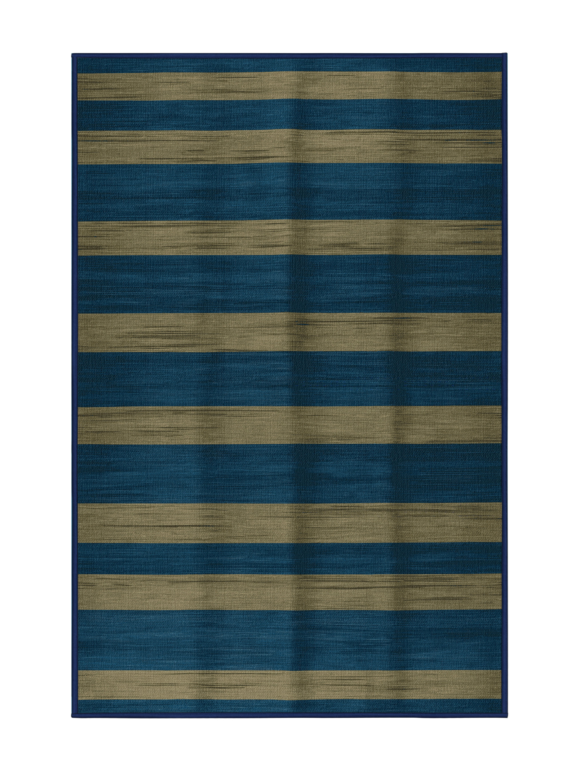 Hokku Designs Machine Washable Horizontal Stripes Blue Area Rug | Wayfair