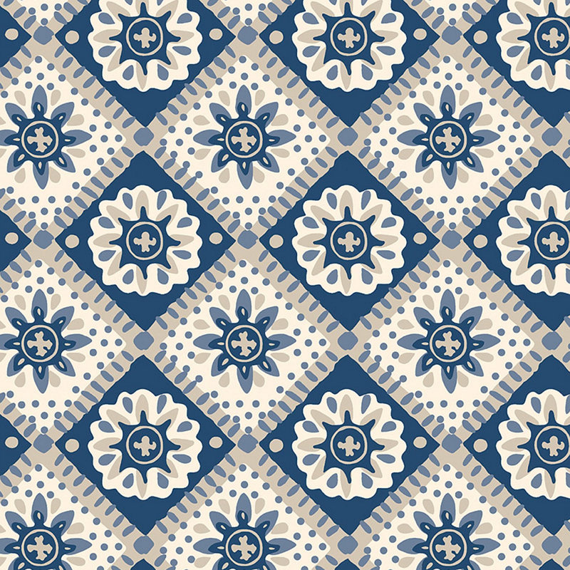 Joules Meadow Geo Navy/Cream Wallpaper