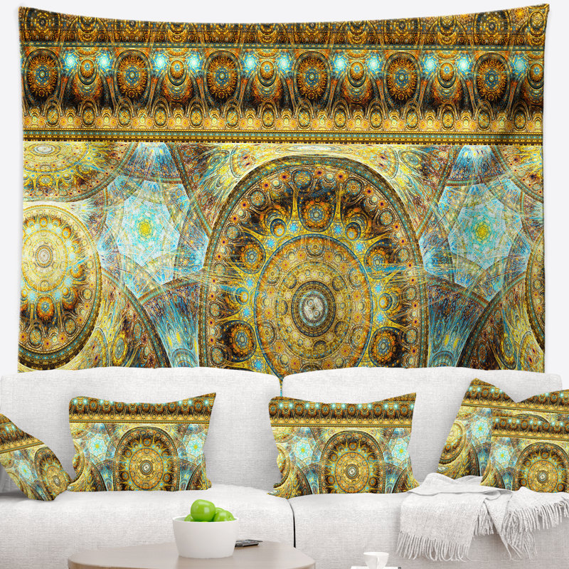 Tapisserie de cellules vie extraterrestrial brun floral, H 32 po x l 39 po