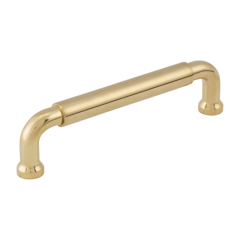 Edgewood Collection Handle Pull - Transitional Hardware for Drawers & Cabinets, Unlacquered Polished Brass, 5 1/16"