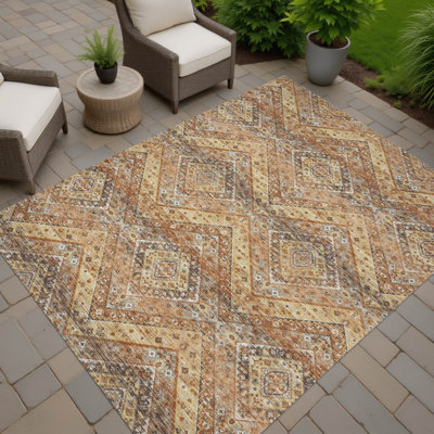 Machine Washable Indoor/Outdoor Chantille ACN2699 Tribal Rug