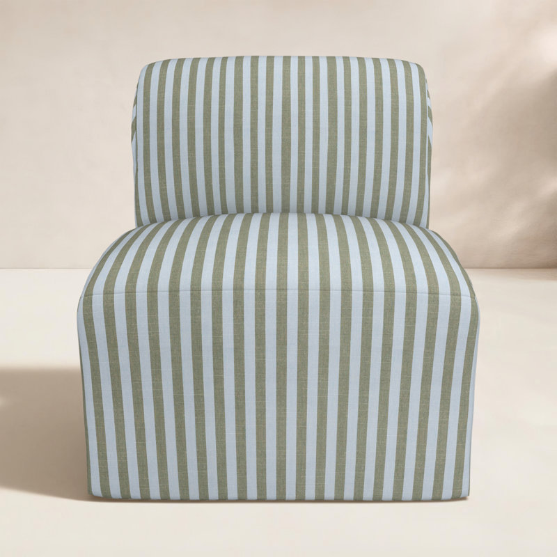 Praia Sunbrella® Patio Chair, Sail Away Aloe Striped Sunbrella®