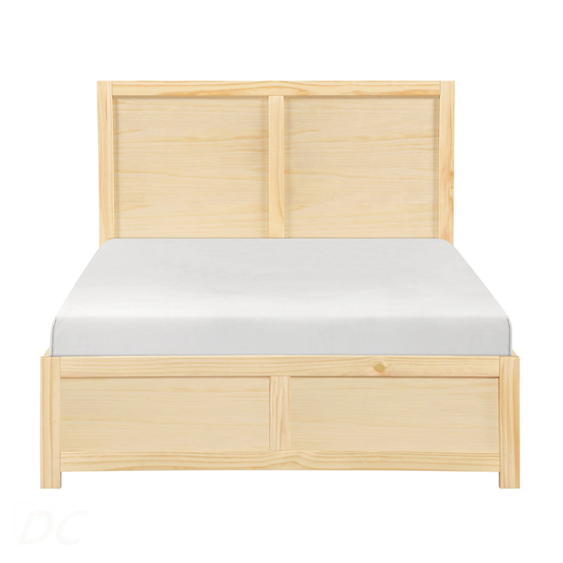 Mobilier de chambre à coucher contemporain contemporain en bois massif avec finition en pin naturel