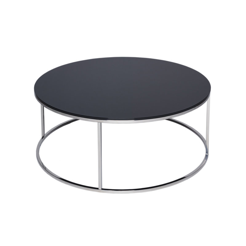 Licata Sled Coffee Table, 39.6 cm H x 100 cm W x 100 cm D, Black / Black