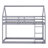 Twin Over Twin House-Shaped Rubber Wood Floor Bunk Bed – Ladder & Guardrails Included-162194484