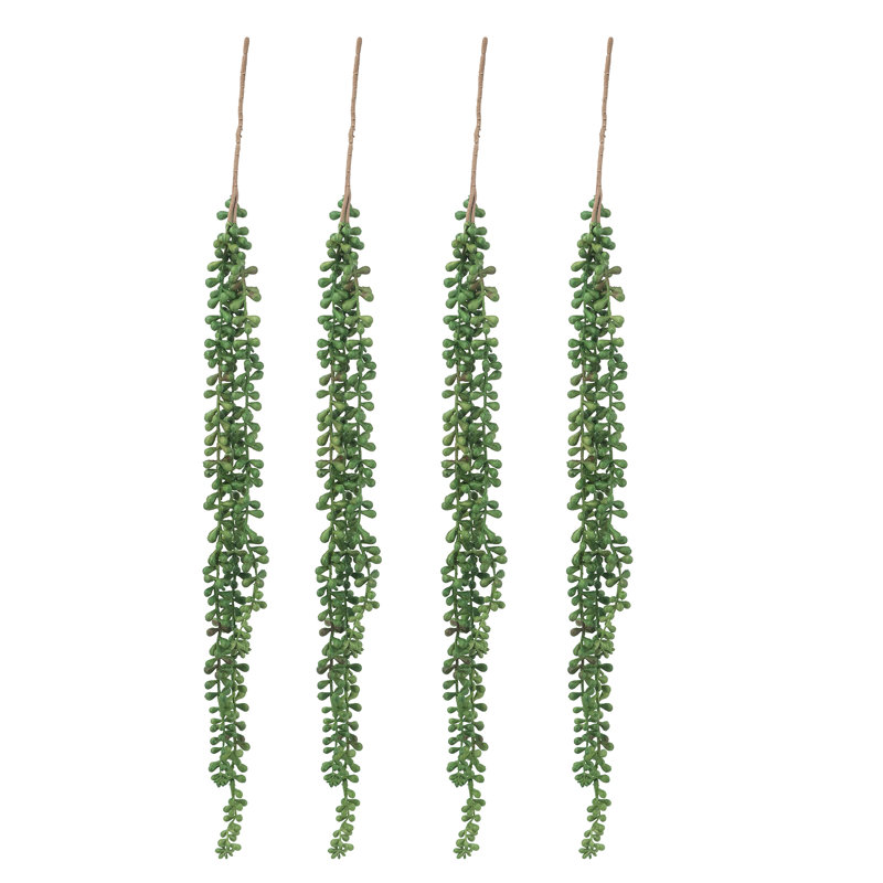 Tige en fausse perle 27 brins 27,2 x 3,5 x 2 po - vert foncé, paquet de 4