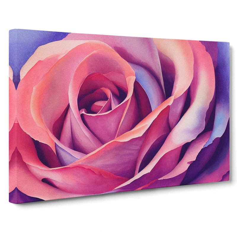 Watercolour Rose Flower Vol.3 - Wrapped Canvas, 35cm H x 50cm W x 3cm D