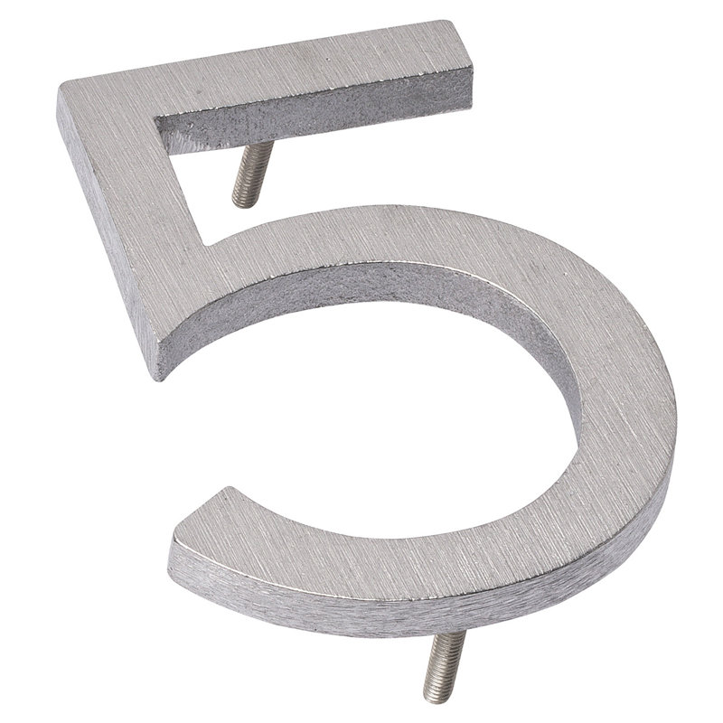 24 in. Flat Floating Mount House Number, 5, Antique Copper