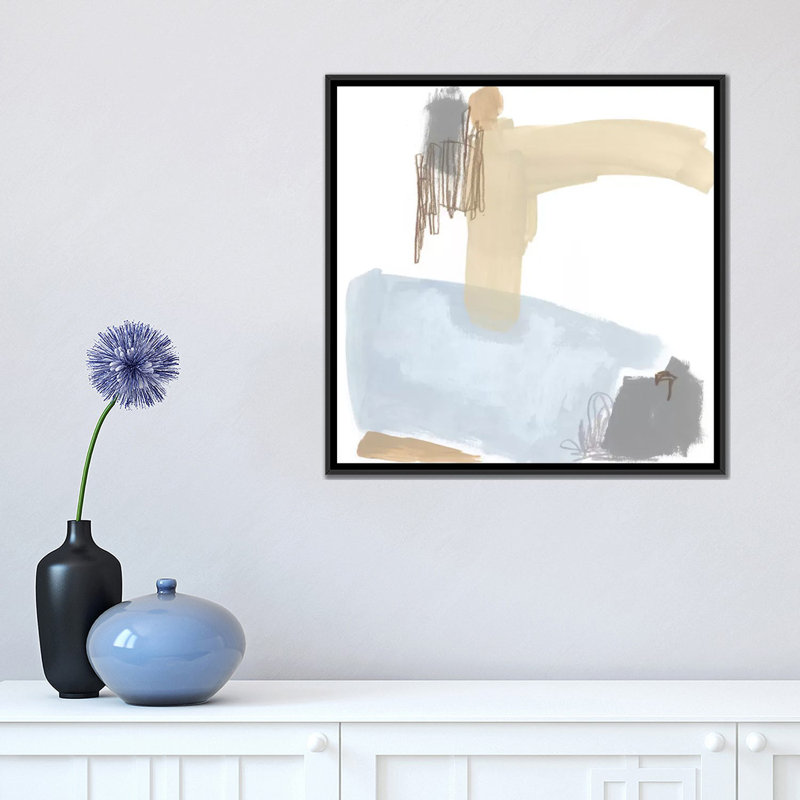 «Overture VII», reproduction sur toile, H 18 po x l 18 po x P 1,5 po, Toile avec cadre noir, Pas de tapis