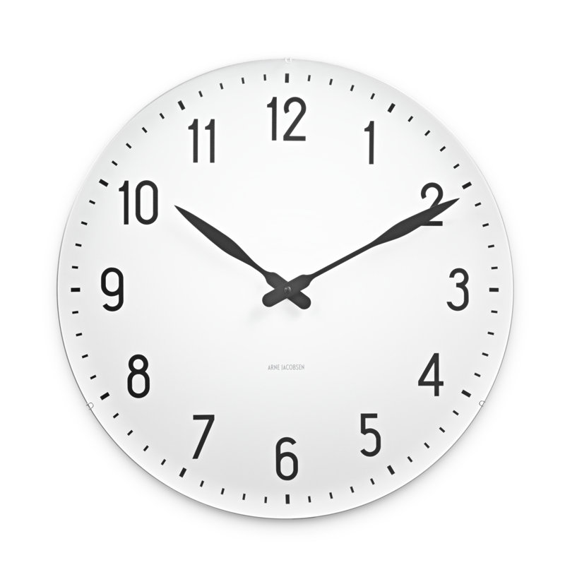 Station Metal Analog Wall Clock, White/Black, Extra Large