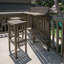 3-Piece Balcony Bar Set With Bottom Shelf Table And 2 Stools, Grey Finish