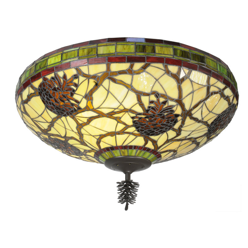 Rustic Lodge Glass Flush Mount