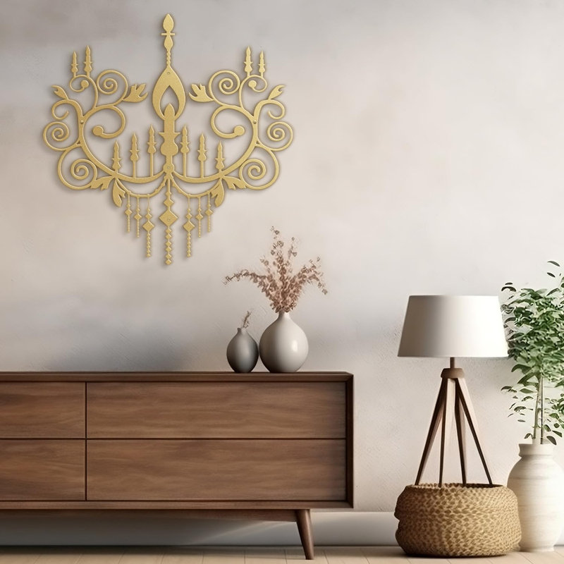 Wall Decor Metal, 30" H x 30" W x 0.05" D, Gold