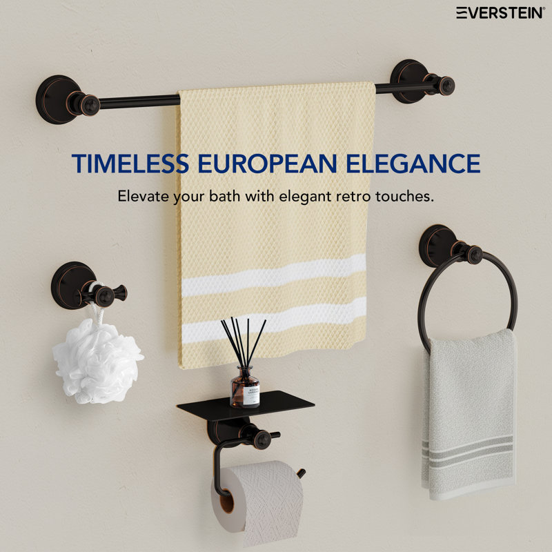4-Piece Bathroom Hardware Set, Oil Rubbed Bronze
