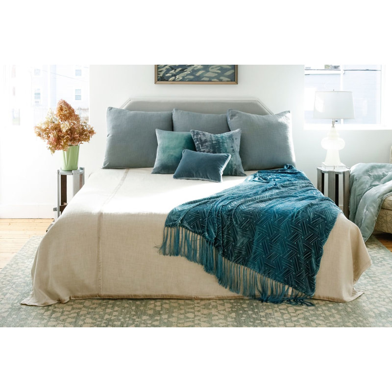Brush Stroke Lumbar Pillow Cover & Insert, 16" H x 36" W, Denim