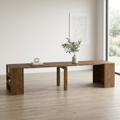 122" Extendable Dining Table, Foldable Console To 10-Person Large Dining Table, Space-Saving Meeting Table