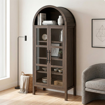 Bailor 72"H Arched 2-Door Accent Cabinet with Adjustable Shelves