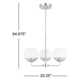 Avoca 3 Light Metal Dimmable Chandelier