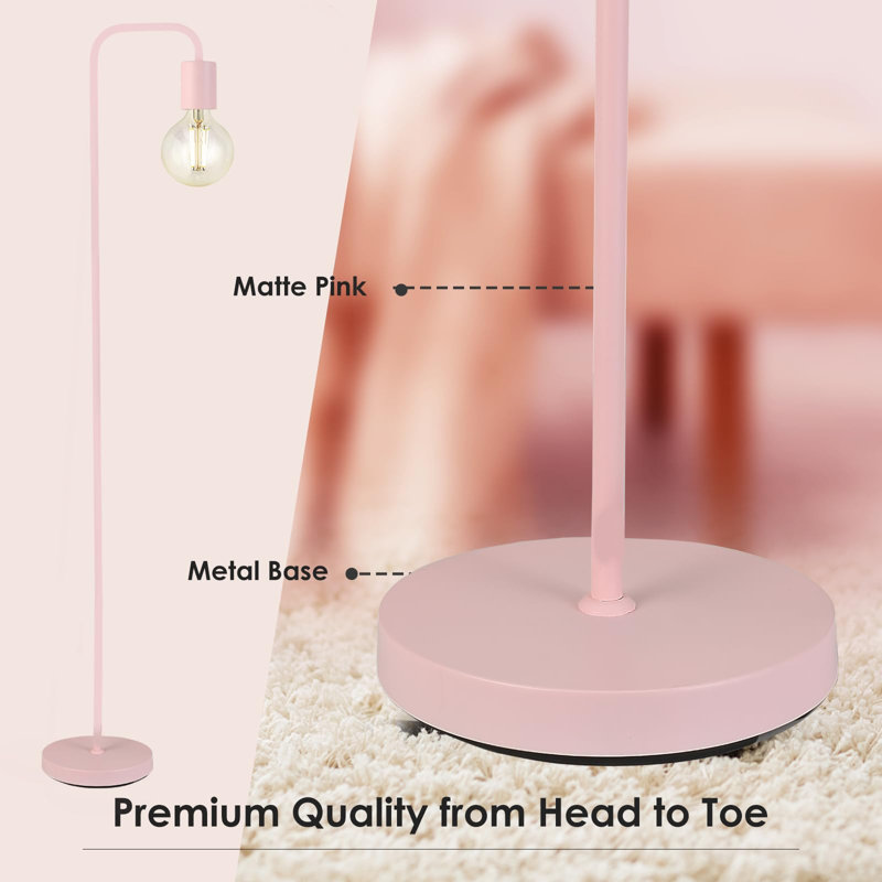 Industrial Floor Lamp, 63 Inch Standing Lamp, Pink