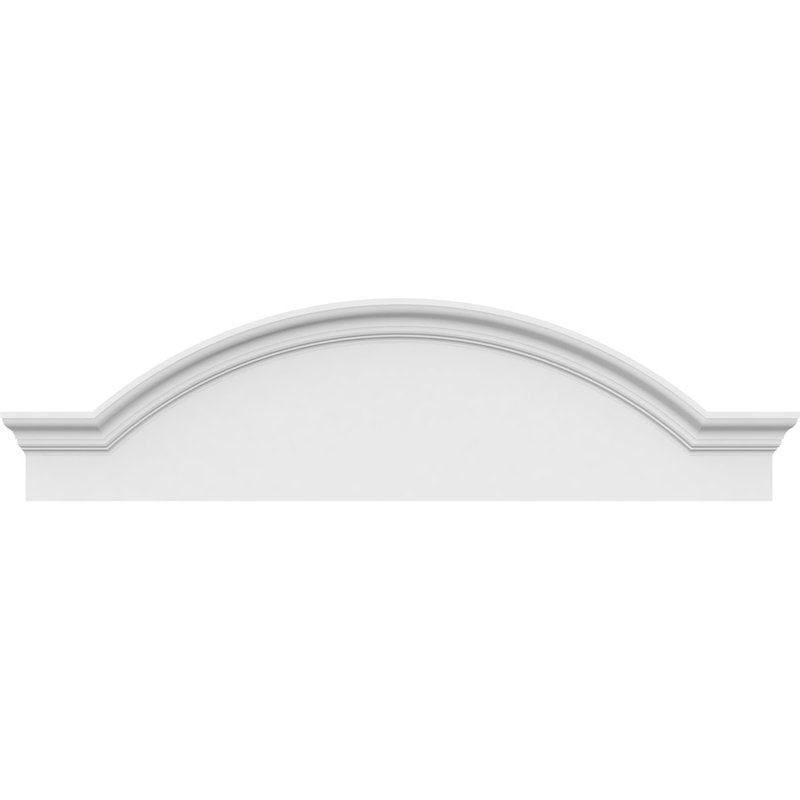 Arche de segment avec fronton en PVC de qualité architecturale Flankers, H 13 po x l 48 po x P 2 1/2 po