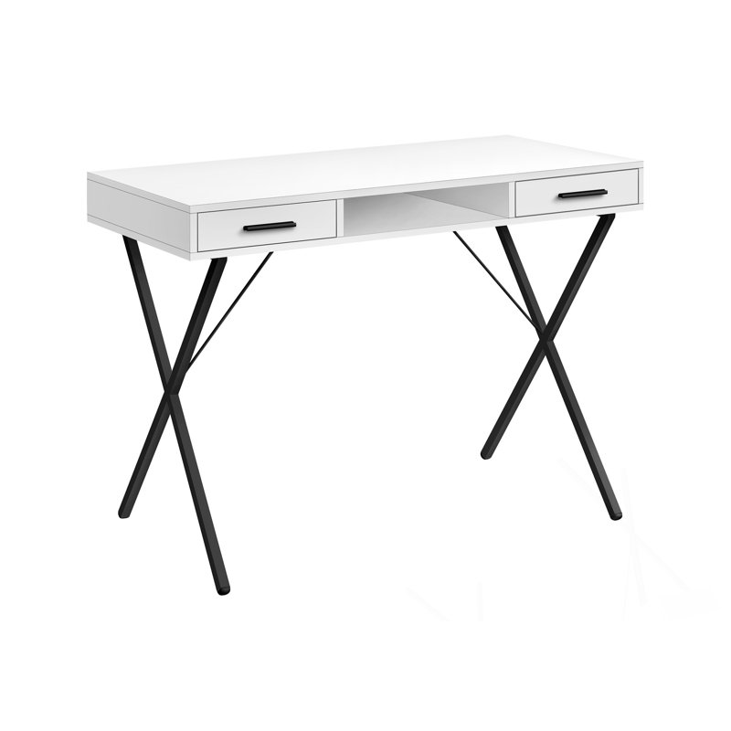 Modern Computer Desk With Storage Drawers And Versatile Left Or Right Laptop Setup, White