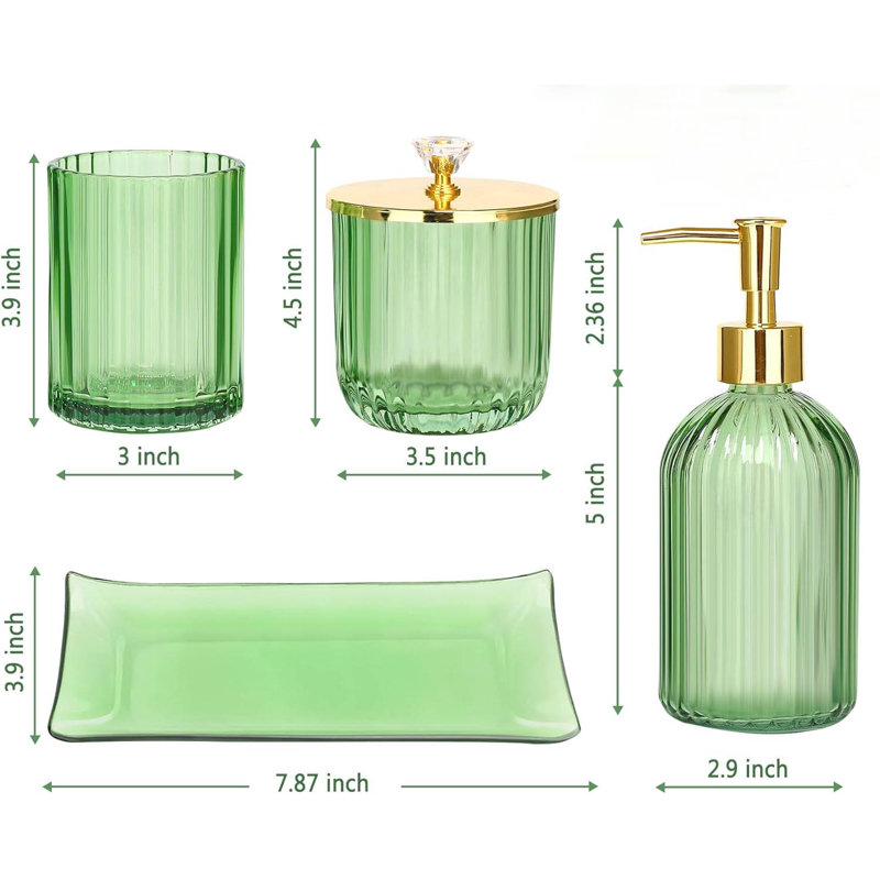 Bathroom Accessory Set, Green