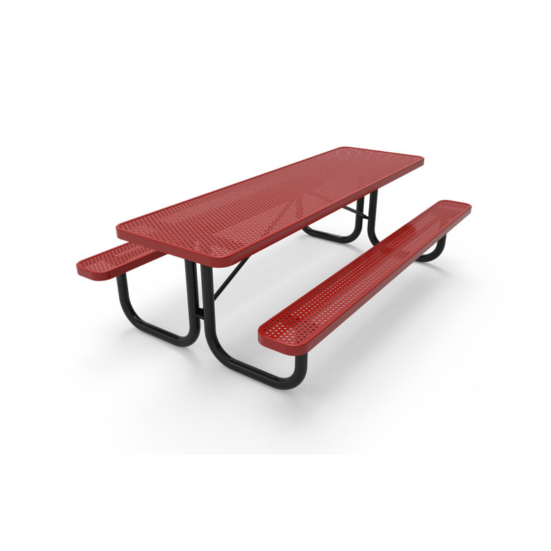 Table de pique-nique rectangulaire 8 pi, Rouge