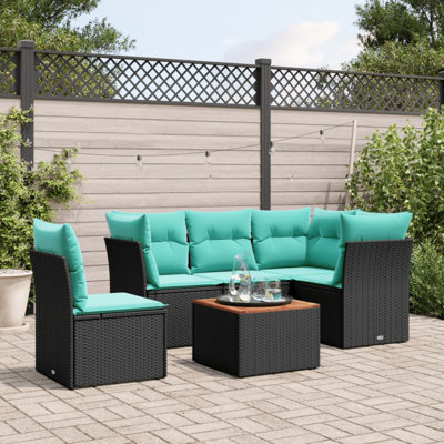 Ensemble de canapé de patio 6 pièces avec coussins pour l'extérieur