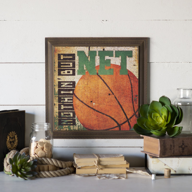 "enseigne à basket à bois" , impression sur bois