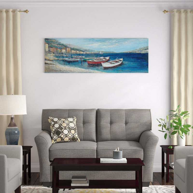 «Footprints In The Sand», reproduction d'art sur toile tendue, H 16 po x l 48 po x P 1,5 po, Pas de tapis