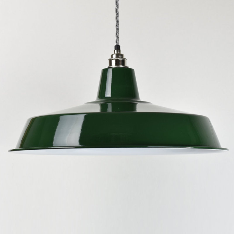 17cm H Metal Bowl Pendant Shade ( Screw On ), Green