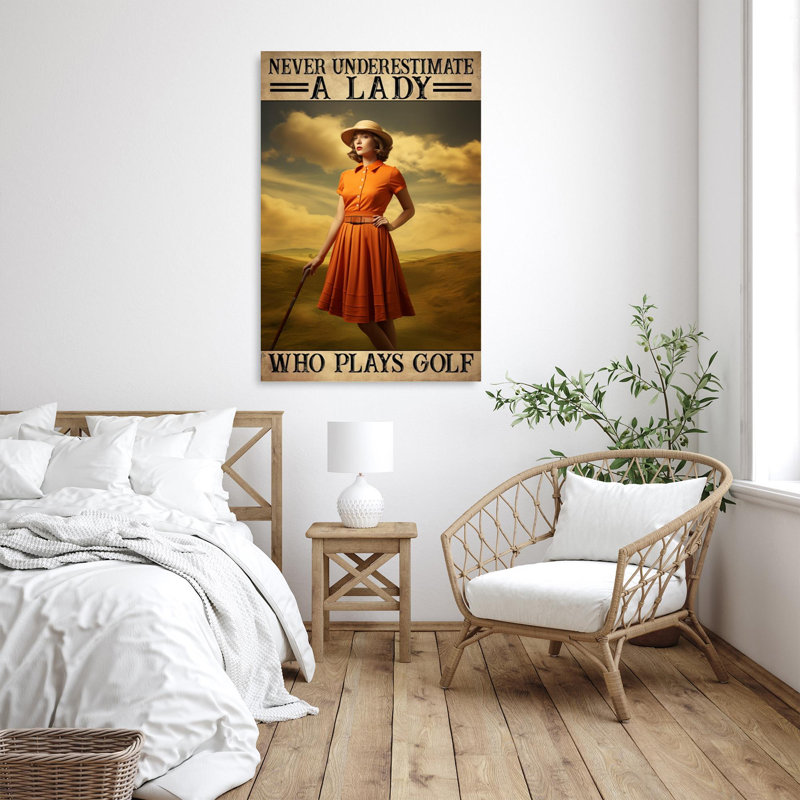 «A Lady Who Plays Golf», reproduction d'art graphique sur toile tendue, H 20 po x l 16 po