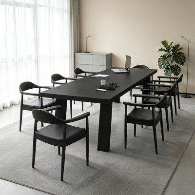 Modern Solid Wood Rectangular Conference Table
