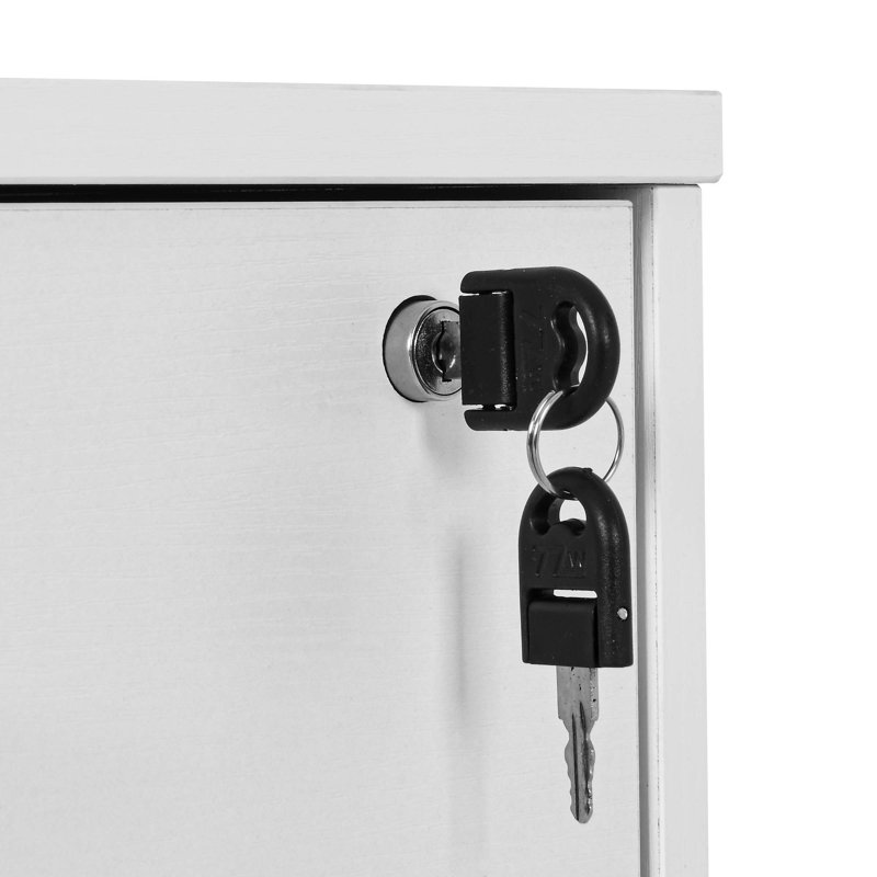 Ardeha 39" W 3-Tiers Wood Storage File Cabinet with 3 Drawers &3 Side Storage Shelve &Built-In Outlet, White