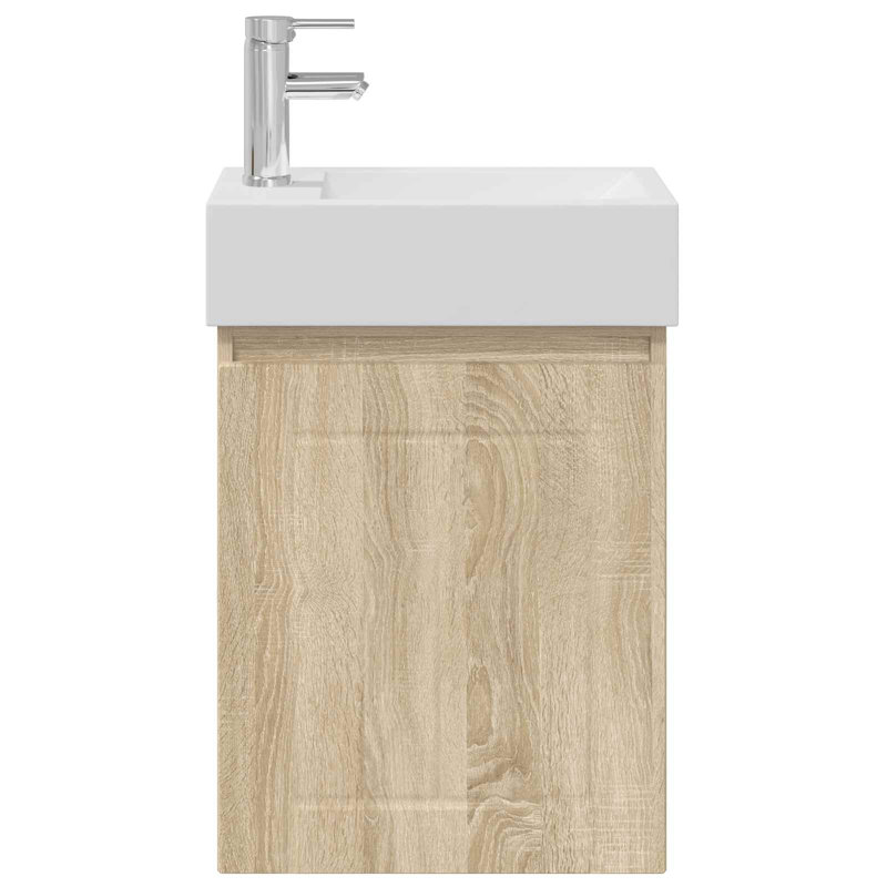 Single Bathroom Vanity with Ceramic Basin, Sonoma Oak