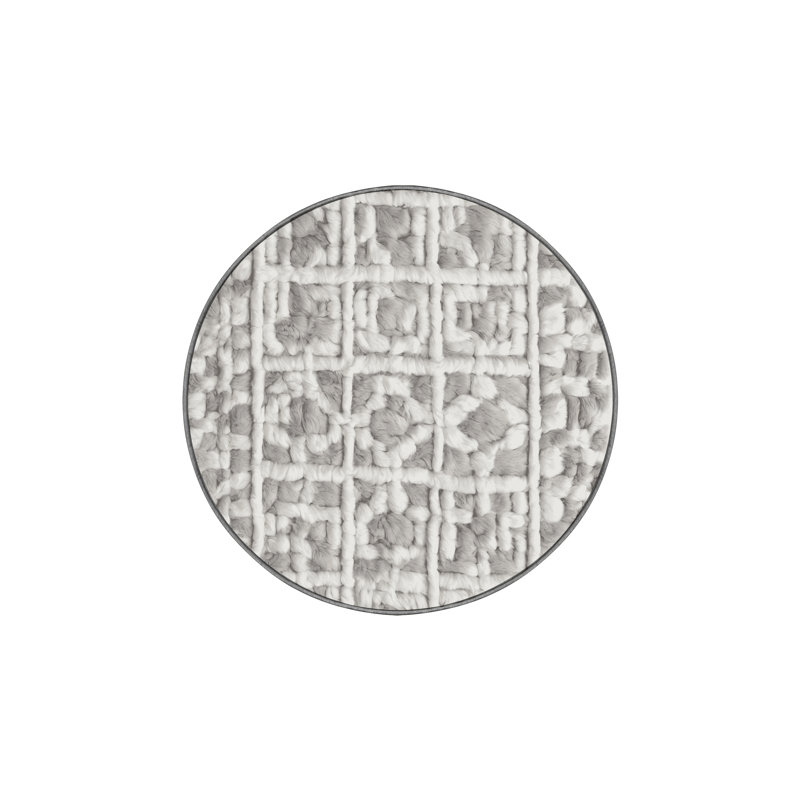 Machine Washable Gray Area Rug, Round 7'