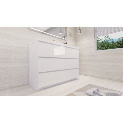 47.3'' Single Bathroom Vanity with Acrylic Top