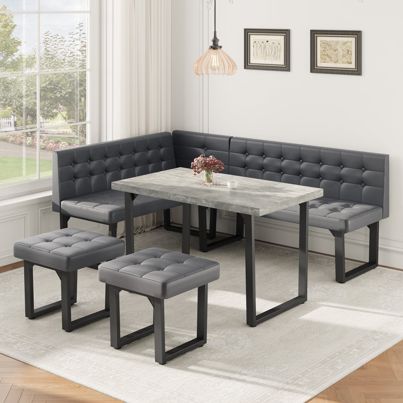 Modern Minimalist 5-person Breakfast Table Set, Gray