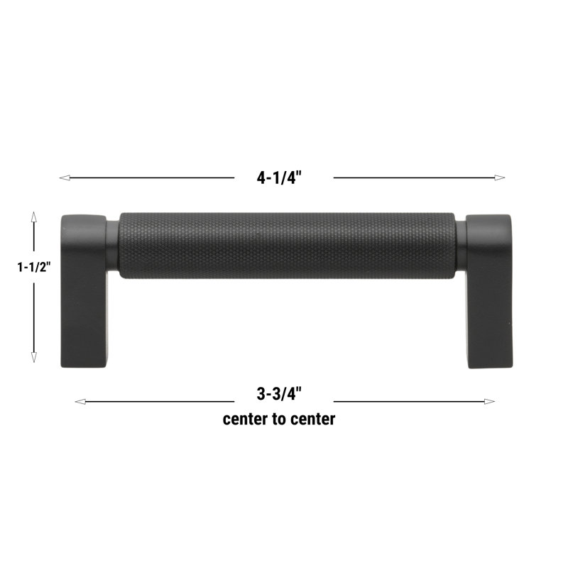Poignée glissée centre à centre GlideRite 3-3 / 4 po (96 mm), noir mat - 4788-96-MB, Noir mat