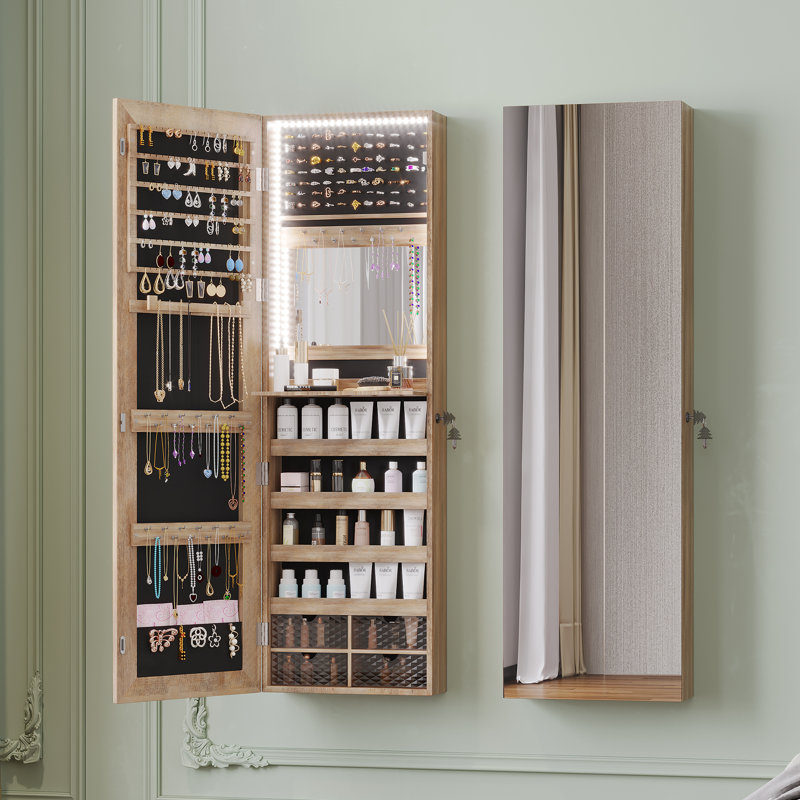 14.5'' Wide Jewelry Armoire, Brown