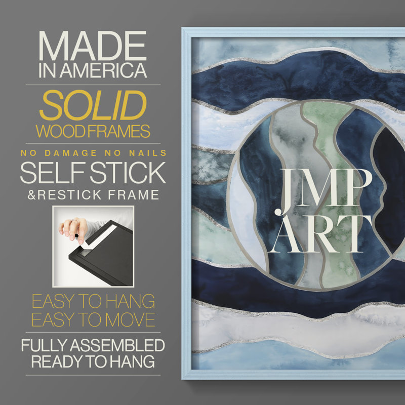 Siren's Portal II Framed Print - Solid Wood, Blue, 11" H x 9" W