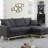 84.25" Dark Gray Woven Reversible Sleeper Sectional Sofa With Storage Chaise