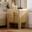 Table de chevet moderne 23,7 po avec station de charge - Table de chevet en bois avec 2 tiroirs, conception courbée, pour la chambre à coucher ou le salon-404532183