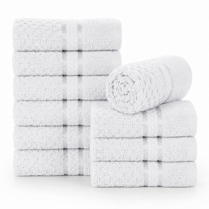 Essuie-mains texturés 100% coton Mulaayam, Mauve raisin, Essuie-mains - paquet de 20
