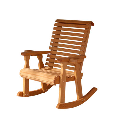 Chaise berçante robuste à dossier roulé 600 lb, porte-gobelets