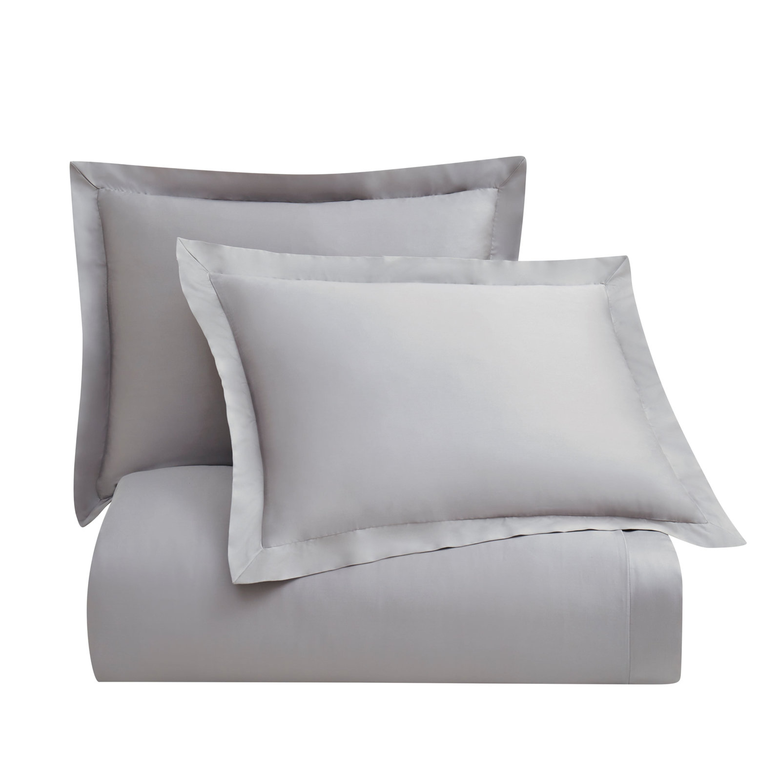 Brockham Premium 100% Lyocell Silky Soft Modern Contemporary 3 Piece Duvet Cover Set, King Duvet Cover + 2 King Shams, Gray
