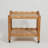Solid Rubberwood Rolling Side Table with Lockable Wheels and Removable Tray