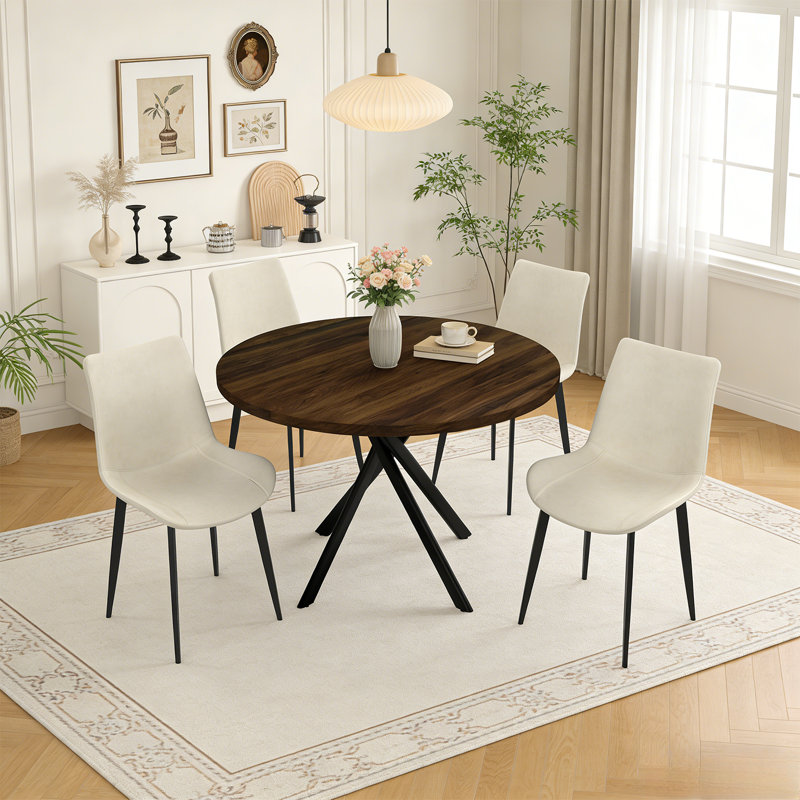Ensemble de table de salle à manger 43,4 pouces pour 4 personnes, ensemble de table basse moderne Mid-Century pour la salle à manger