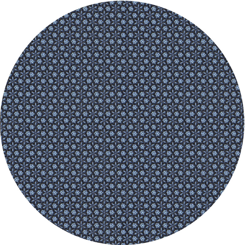 Tapis bleu foncé tissé à la machine, Rond 5 pi
