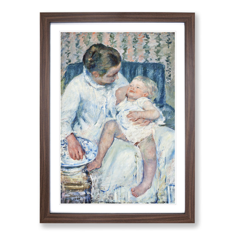 Mother and Child Vol.2 by Mary Cassatt - Picture Frame Painting, 65cm H x 48cm W x 2cm D, Walnut Framed